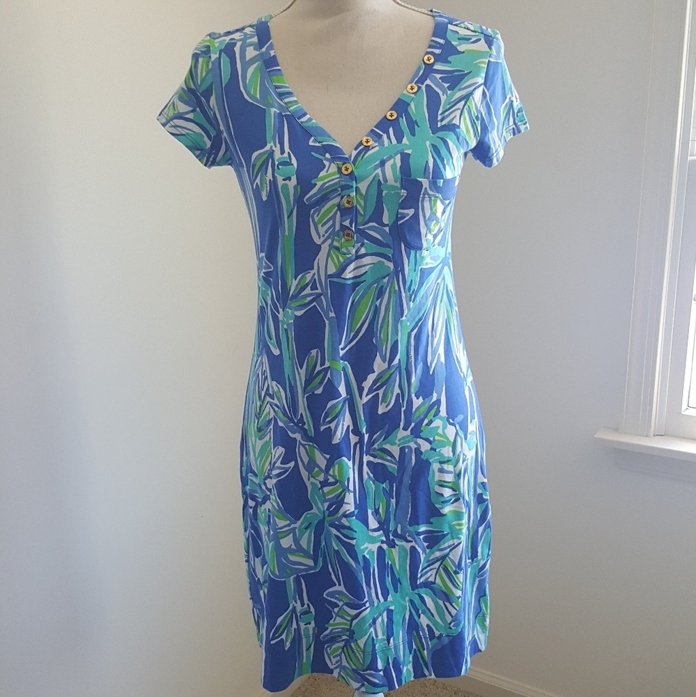 Lilly Pulitzer Palmira Dress "Blue Crush Bamboo"
